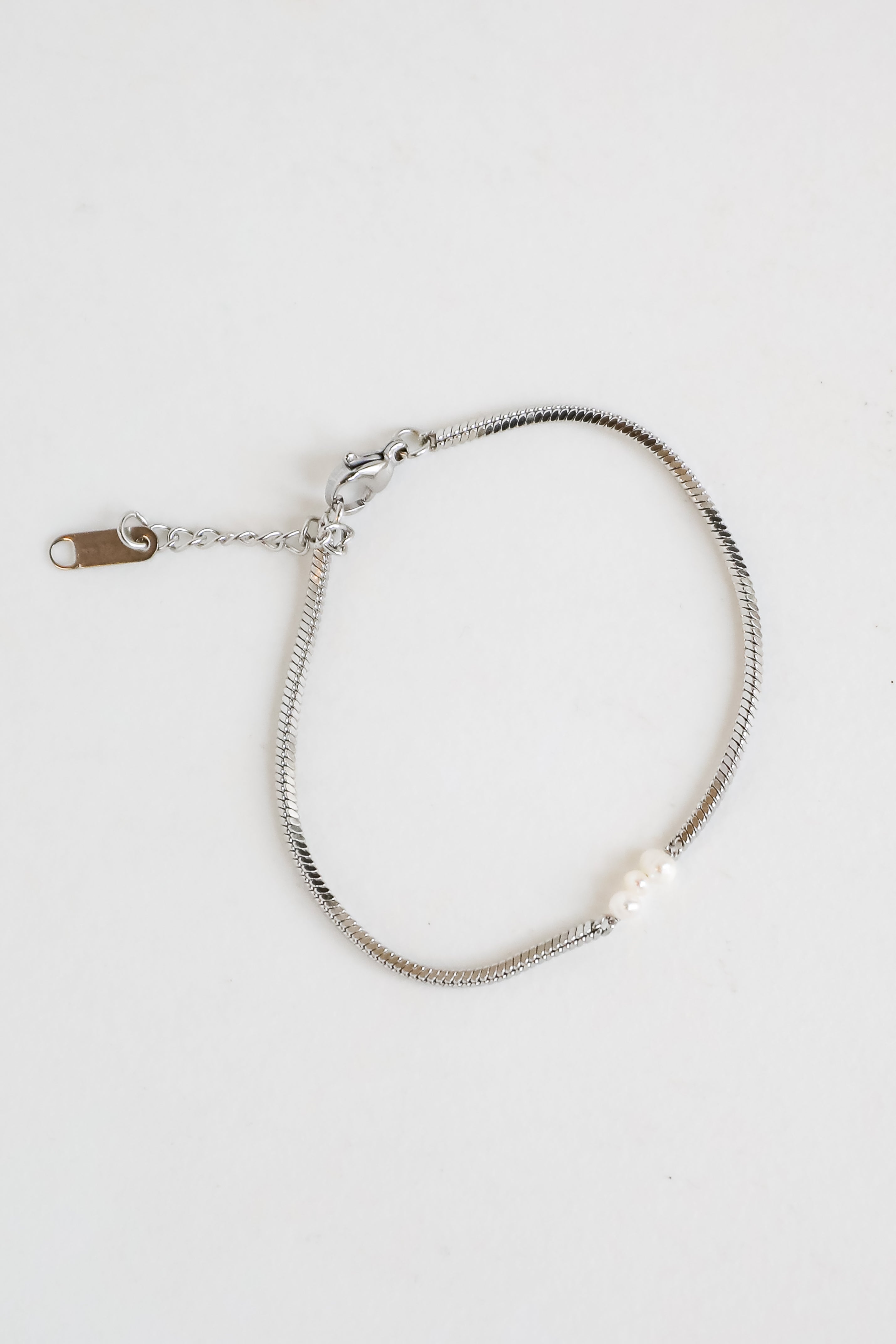 FINAL SALE - Ellie Silver Pearl Charm Bracelet