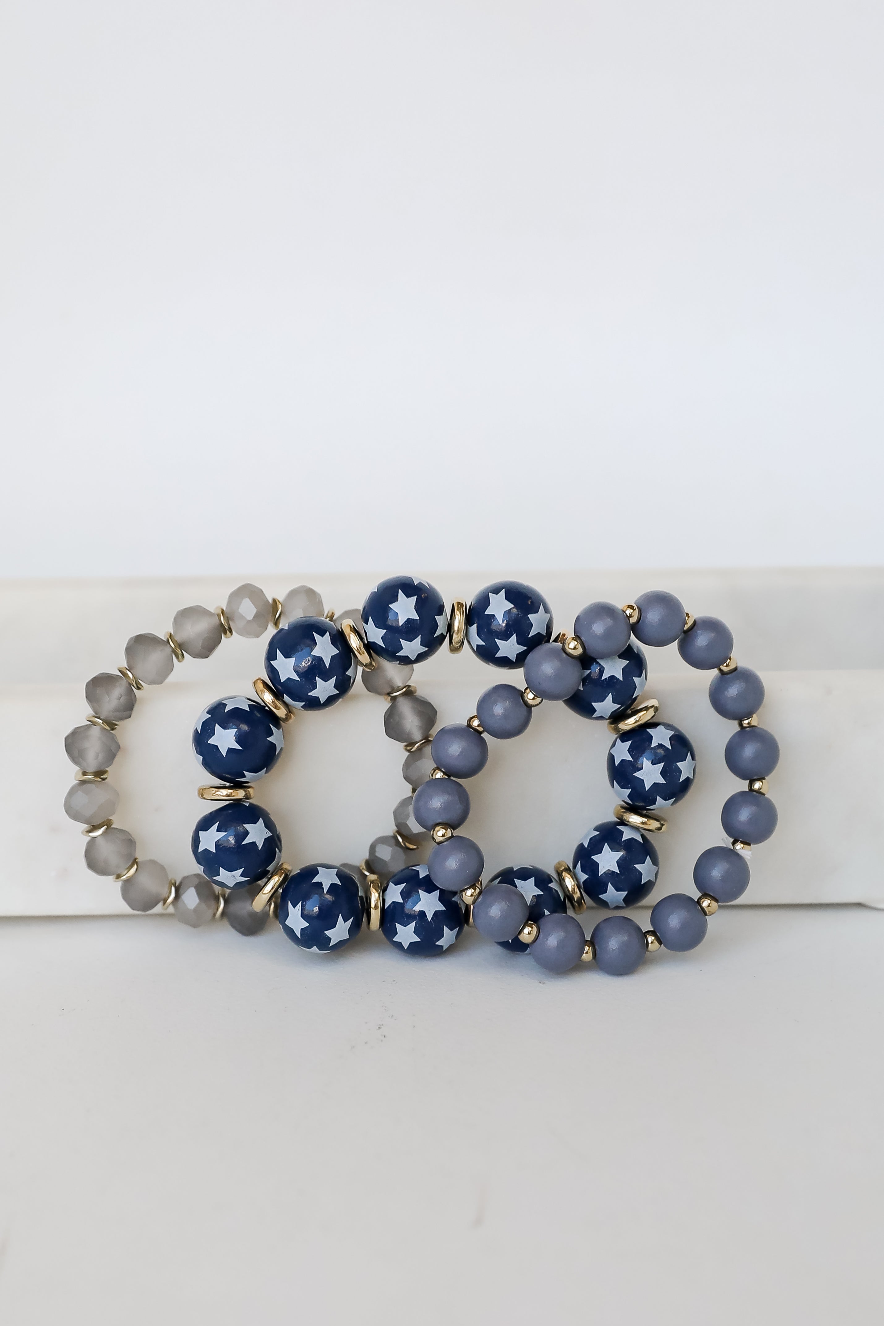FINAL SALE - Carla Navy Star Beaded Bracelet Set