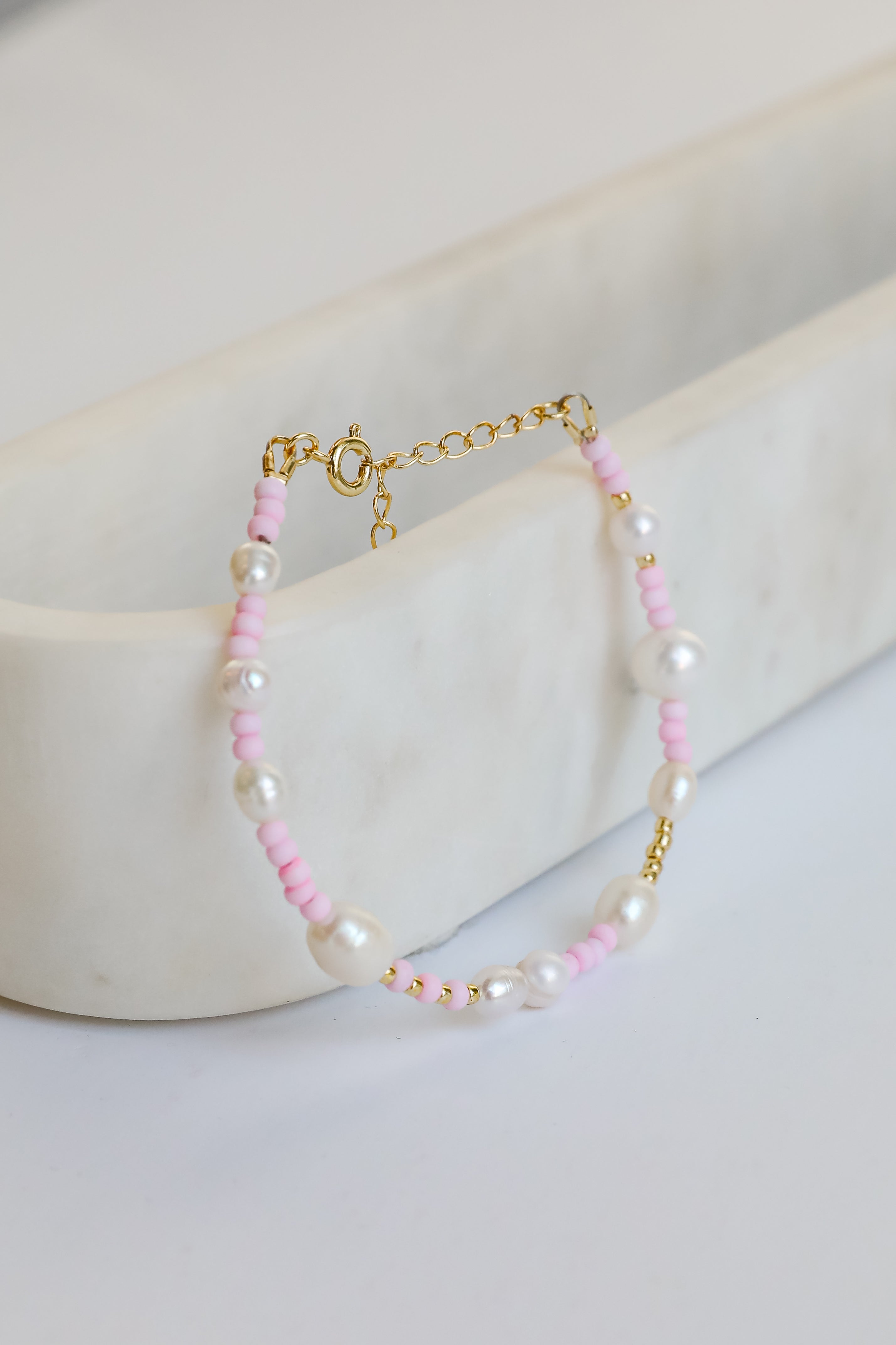 Kayla White Beaded Bracelet
