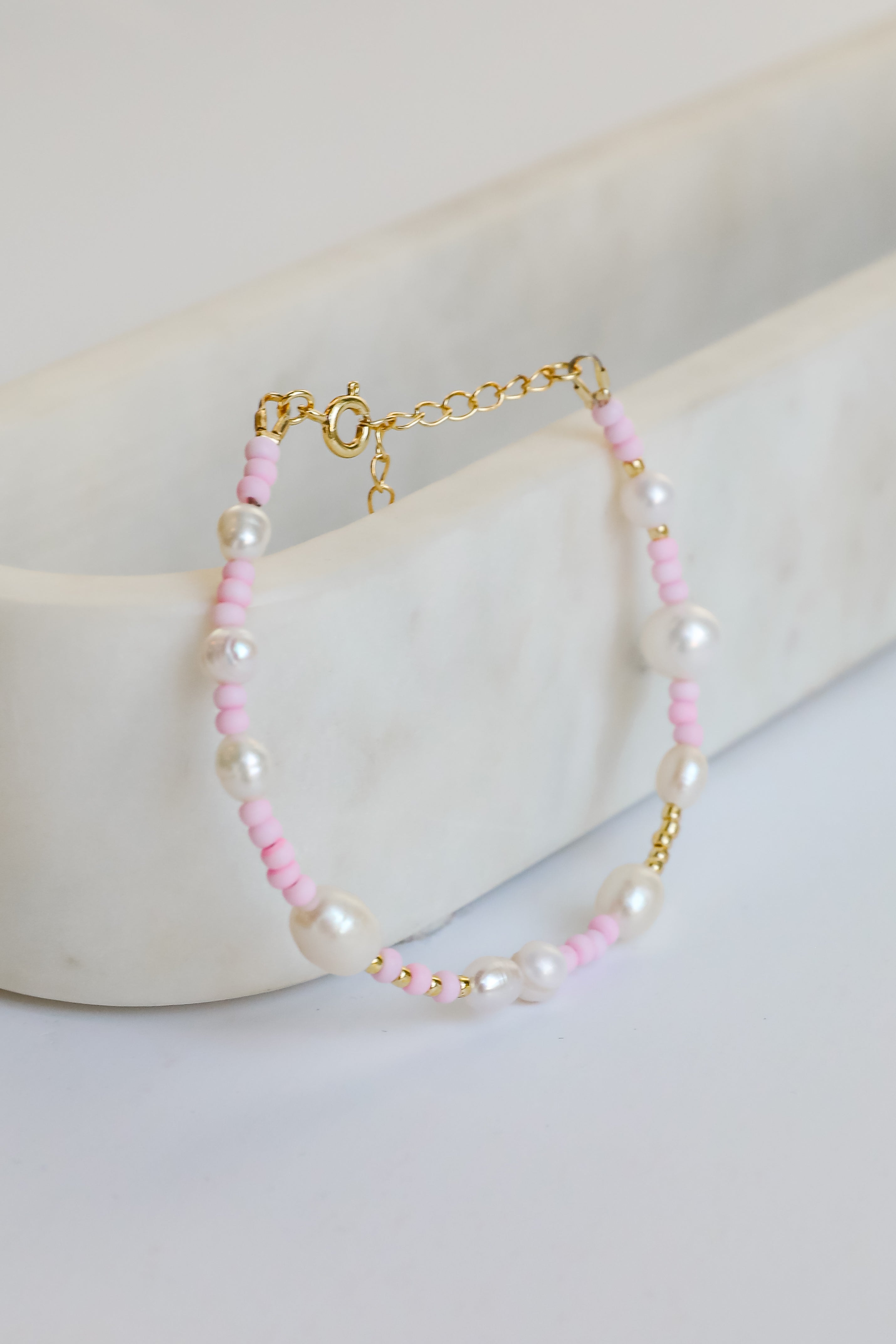 FINAL SALE - Kayla White Beaded Bracelet