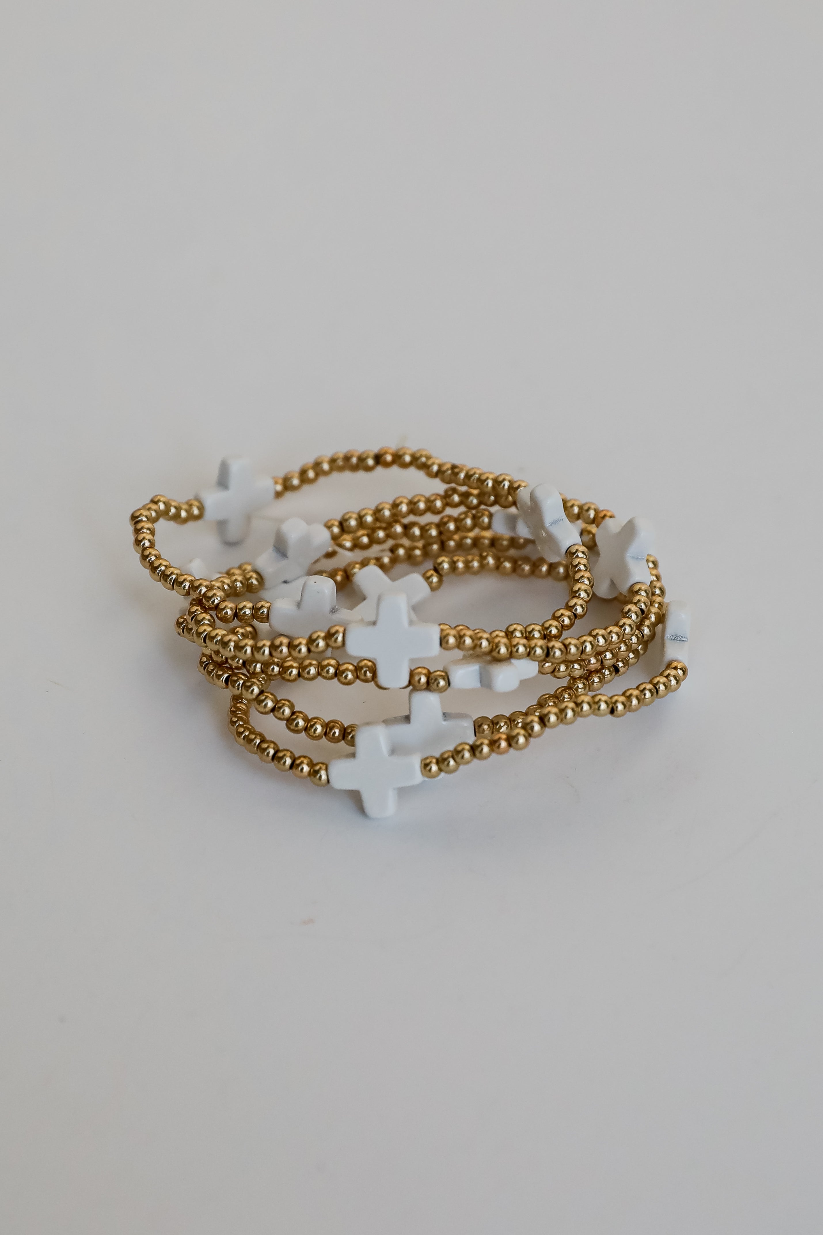 Alanna White Beaded Bracelet Set