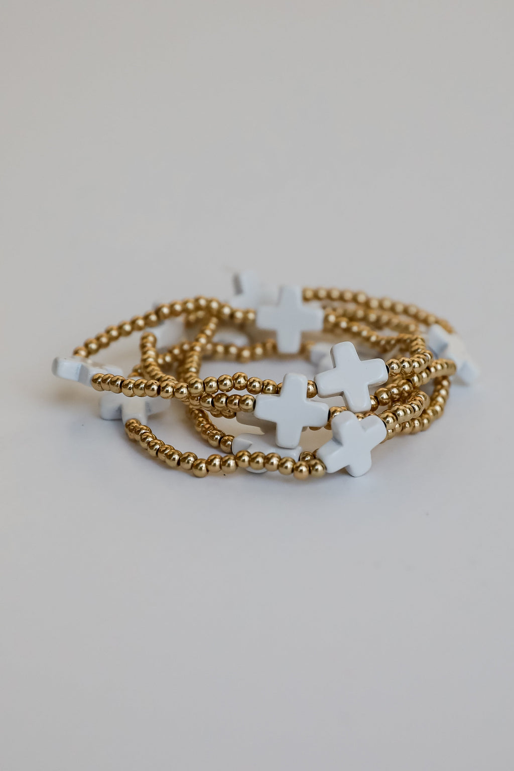 Alanna White Beaded Bracelet Set