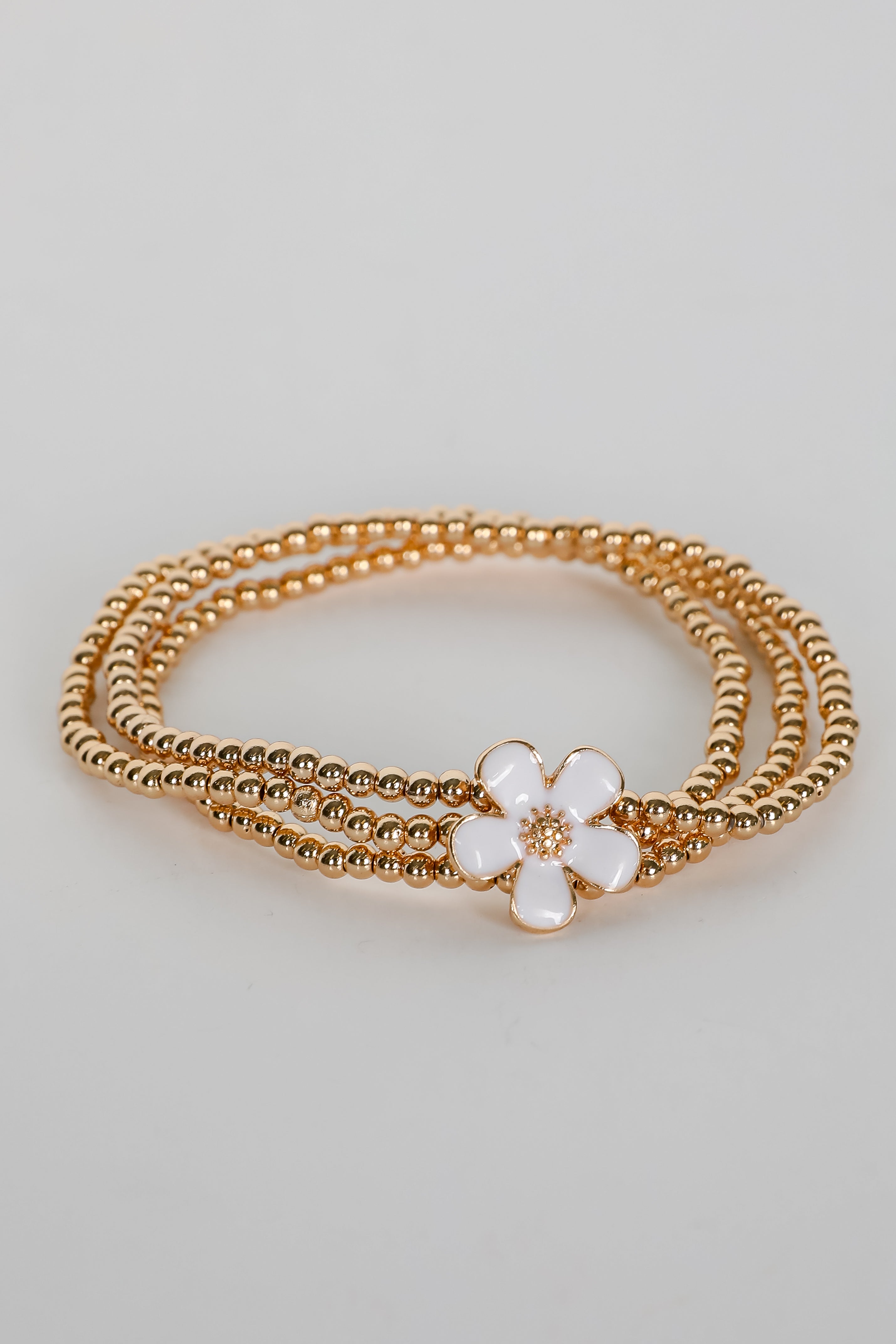 Catherine Beaded Flower Charm Bracelet