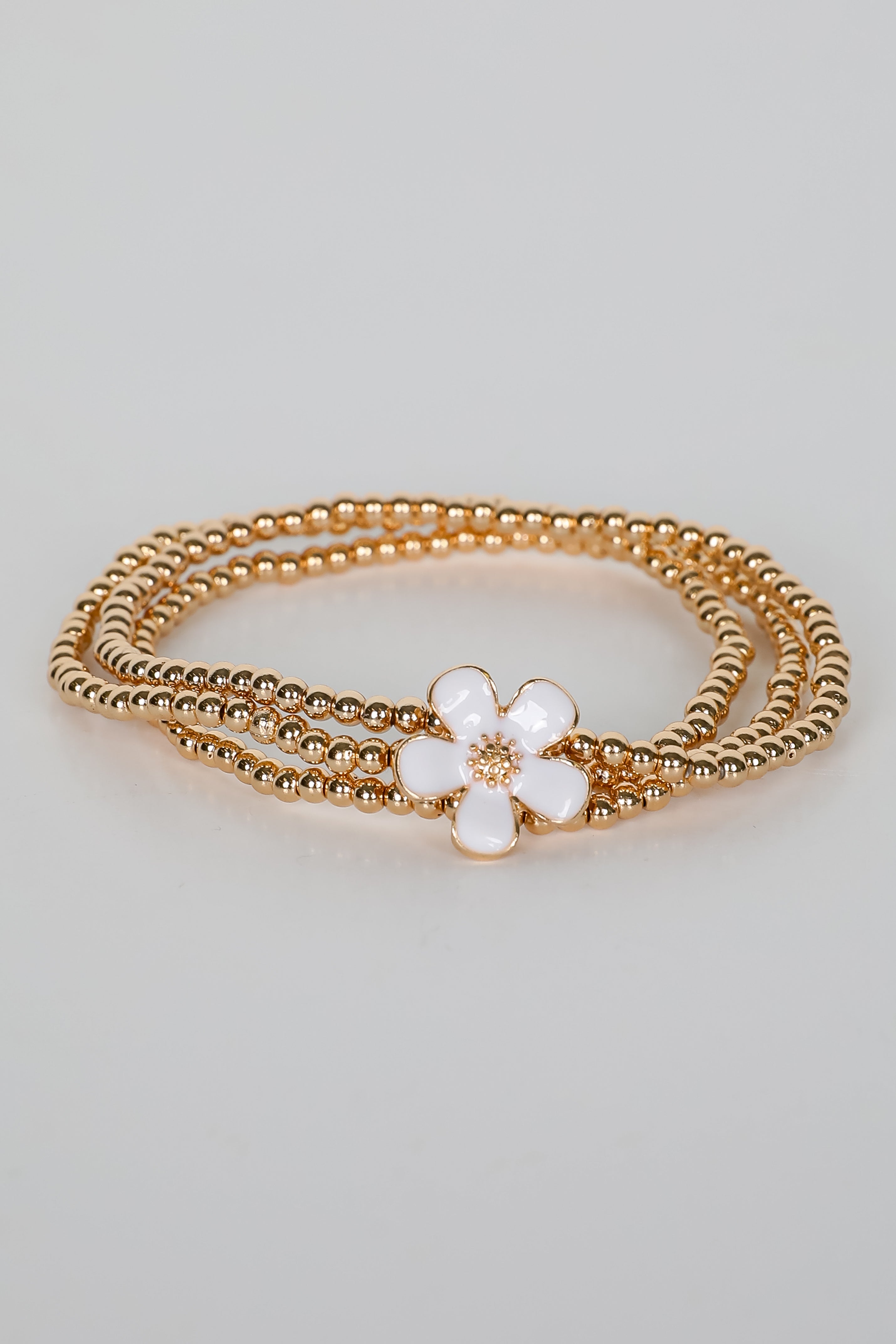 FINAL SALE - Catherine Beaded Flower Charm Bracelet